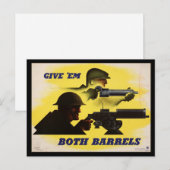 Beide vaten, leger & industrie, oorlogsinspanning briefkaart (Voorkant / Achterkant)