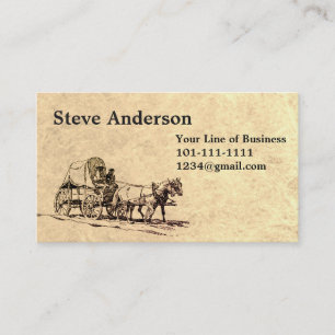 Beide zijden van Stone & Stagecoach Drawing aanpas Visitekaartje