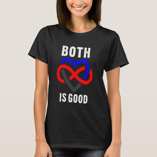 Beide zijn goede Infinity Heart Polyamory Pride T-shirt (Voorkant)
