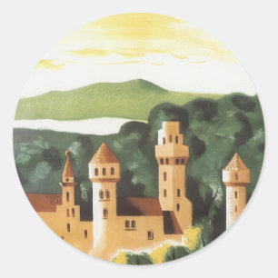 Beieren, Duitsland, Duits Kasteel Vintage Reis Kun Ronde Sticker