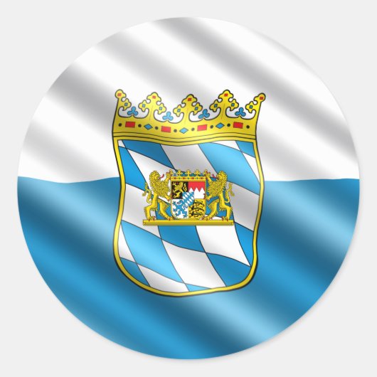 Beieren vlag ronde sticker (Voorkant)