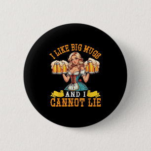 Beiers meisje Beer Maiden Ik hou van grote Mokken Ronde Button 5,7 Cm
