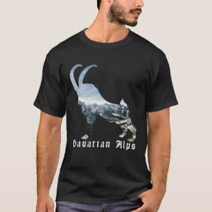 Beierse Alpen Alpine Ibex Wild Goat Silhouette Mou T-shirt