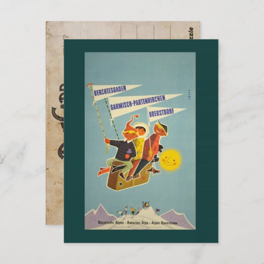 Beierse Alpen Travel Briefkaart (Voorkant / Achterkant)