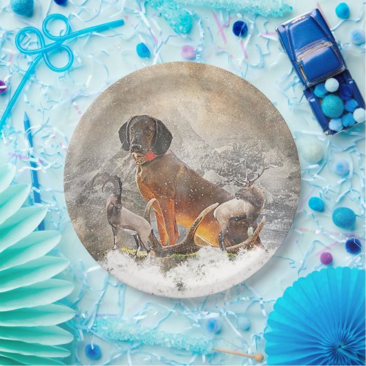 Beierse bergheuvel, kunst papieren bordje (Feest)