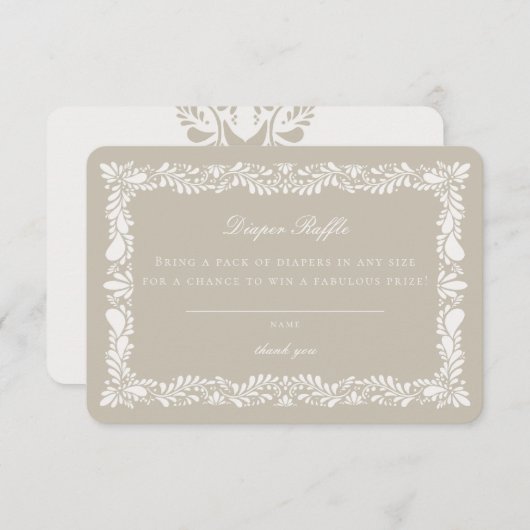 Beig Talavera Tile Diaper Raffle Invitation Insert (Devant / Derrière)