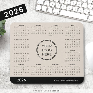 Beige 2026 Promotionele Zakelijke Logo Agenda Muismat
