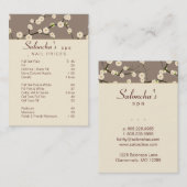 Beige 2 de fleurs de cerisier de spa de carte de (Devant / Derrière)