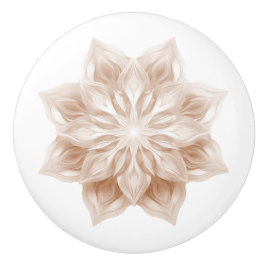 Beige 3D Shiny Mandala Keramische Knop