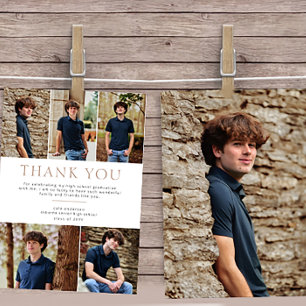 Beige 6 Photo Gras Texte Graduation Merci