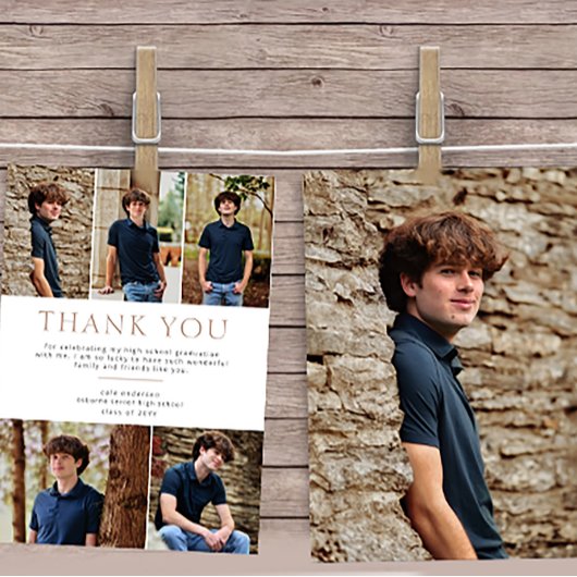 Beige 6 Photo Gras Texte Graduation Merci