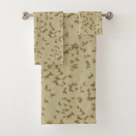 Beige Abrasions handdoek set