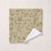 Beige Abrasions handdoek set (Wasdoekje)