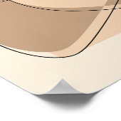 Beige abstract minimalistisch/lijnkunst poster (Hoek)