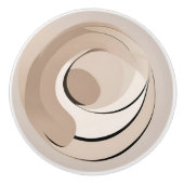 Beige Abstracte Circle Art Keramische Knop (Voorkant)