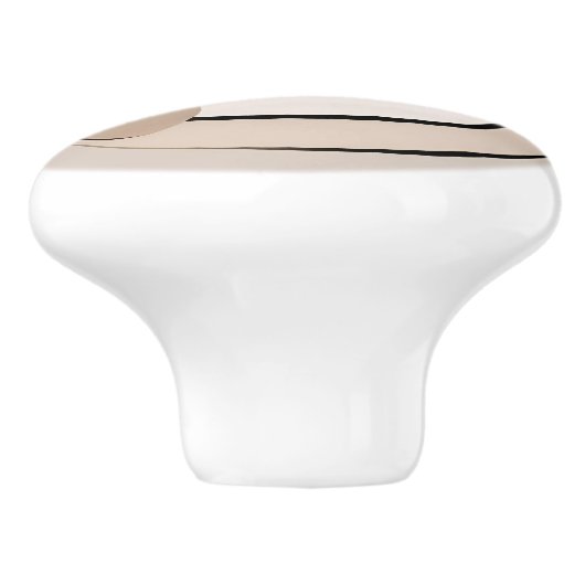 Beige Abstracte Circle Art Keramische Knop (Zijkant)