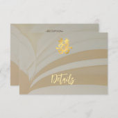 Beige Abstracte Kunst Chinese bruiloft Details Informatiekaartje (Voorkant / Achterkant)