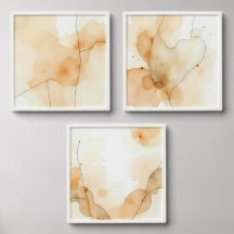 Beige Abstracte Kunst Set