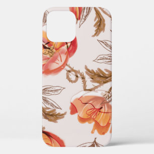 Beige achtergrond Poppies Waterverf Patroon iPhone 12 Hoesje