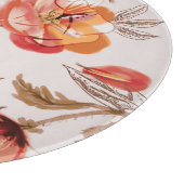 Beige achtergrond Poppies Waterverf Patroon Snijplank (Hoek)