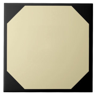 Beige achthoek tegel met zwarte hoeken tegeltje
