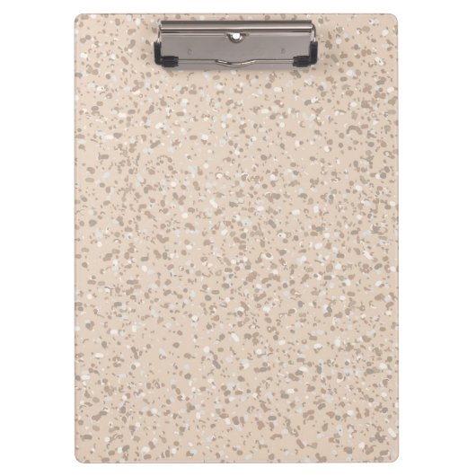 Beige Aesthetic Terrazzo Klembord (Voorkant)