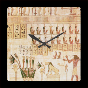 Beige Ancient Egyptische Hieroglypische wandklok Vierkante Klok