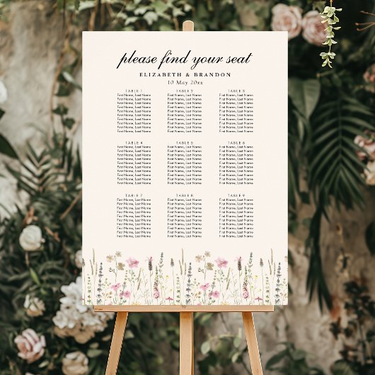 Beige and Boho Wildflower Wedding Poster