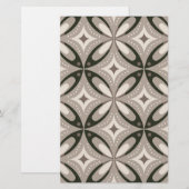 Beige and Brown Retro circular shapes Briefpapier (Voorkant / Achterkant)