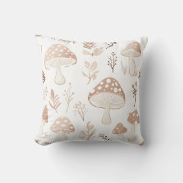 Beige and Cream Mushroom Pattern Sierkussen