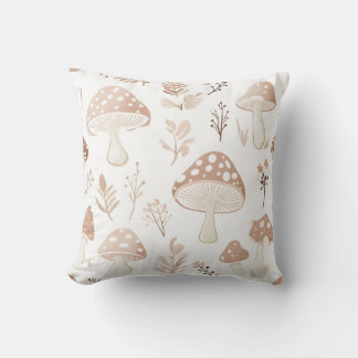 Beige and Cream Mushroom Pattern Sierkussen