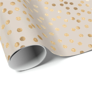 Beige and Gold Glitter City Stippen Cadeaupapier