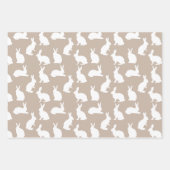 Beige And White Bunny Pattern Modern Easter Inpakpapier Vel (Voorkant 3)