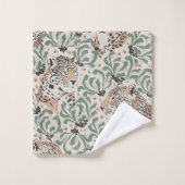 Beige animal léopard moderne (Gant de toilette)