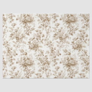 Beige Antieke Bloemboeket Toile Tissuepapier