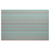 Beige, Aqua en bruine gekleurde lijnen Stof (Fat Quarter)