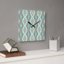 Beige Aqua Turquoise Mintgroene Vierkanten Kunst