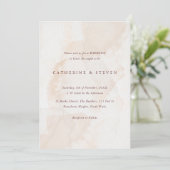 Beige aquarel kust bruiloft kaart (Staand voorkant)