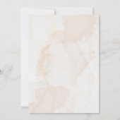 Beige aquarel kust bruiloft kaart (Achterkant)