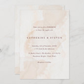 Beige aquarel kust bruiloft kaart (Voorkant / Achterkant)