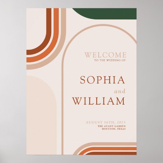 Beige Arch Wedding Welcome Sign Poster (Voorkant)