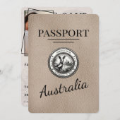 Beige Australia Passport Bewaar de datum Save The Date (Voorkant / Achterkant)