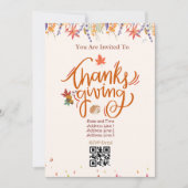 Beige Automne Thanksgiving Invitation Card 01 (Devant)