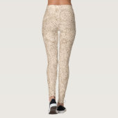 Beige avec dentelle florale Brown Motif Leggings (Dos)