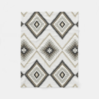 Beige Aztec Fleece Deken