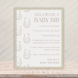 Beige baby shower slab decoratie station bord