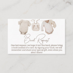 Beige babykleren baby shower boek verzoek invoegen visitekaartje