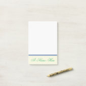 Beige Background met Zee Green Elegant Name Post-it® Notes (Op bureau)
