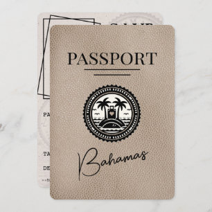 Beige Bahamas Paspoort Bewaar de datum Save The Date