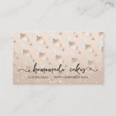 Beige Bakery Design Pastry Bag Glitz Visitekaartje (Voorkant)